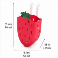 Strawberry Shaped Kids Bike Basket, Plastic Detachable Bicycle Front Basket for Children Balance Bike & Toddler Bicycle rožinė