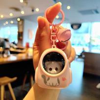 ZAKOL Cute Glowing Night Light Astronaut Cat Schoolbag Keychains Kawaii Bags Charm Decorative Pendants Accessories Gift Girs