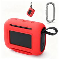 Silicone Case for JBL Go 5 Portable BT Speaker Protective Cover Soft Skin Sleeve Shockproof with Carabiner raudona