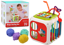 Lavinamasis kubas Shape Sorting 7in1, 18 cm, įvairių spalvų