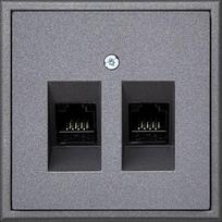 LIREGUS Kompiuterio lizdas, su 2x moduliais RJ45 kat.6a, tamsiai pilkas