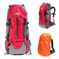 Turistinė kuprinė 45+5l Climber 1 RAUDONA su uždangalu nuo lietaus