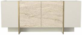 Konsolinis staliukas Kalune Design Veyron, smėlio ruda sp./travertine sp., 46.6 cm x 180 cm x 75.5 cm