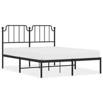 vidaXL Metalinis lovos rėmas su galvūgaliu, juodos spalvos, 135x190cm