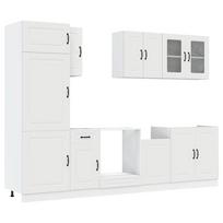 vidaXL Virtuvinių spintelių komplektas, 8 dalių, Kalmar, balta