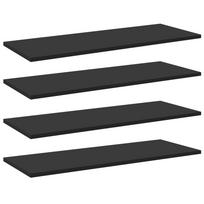 vidaXL Knygų lentynos plokštės, 4vnt., juodos, 80x30x1,5cm, MDP