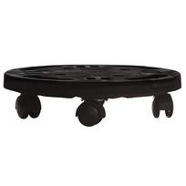 vidaXL Augalų padėklas su ratukais, juodas, 30cm skersmens, 170kg