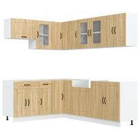 vidaXL Virtuvinių spintelių komplektas, 11 dalių, Kalmar, ąžuolo