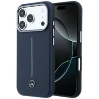 Mercedes odinė pusiau apgaubta Ikoniška linija MagSafe dėklas iPhone 17 Pro Max - tamsiai mėlyna