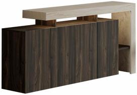 Konsolinis staliukas Kalune Design Beliz, riešuto sp./travertine sp., 35 cm x 170 cm x 80 cm