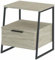 Naktinis staliukas Kalune Design Pal, juoda sp./travertine sp., 50 cm x 45 cm x 40 cm