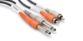Hosa Jack kabelis 6,3 mm x2 - RCA (Cinch) x2 1m juodas (CPR-201)