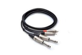 Hosa Kabelio žarnos lizdas 6,3 mm x2 - RCA (Cinch) x2 0,91m sidabrinė (HPR-003X2)