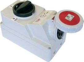 PCE Kištukinis lizdas su mechaniniu užrakto jungikliu 32A 400V IP67 (70252- 6)
