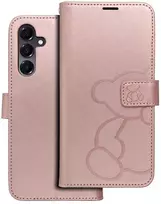 Oem Dėklas su klapką na Samsung A16 5G Mezzo Book teddy bear złoto-rožinė