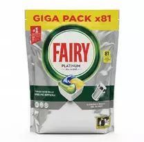 Procter FAIRY Platinum „Viskas viename“ indaplovės kapsulės su citrinų skoniu, 1 pakuotė – 81 vnt.