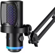 BOYA CastMic G40B laidinis žaidimų mikrofonas su laikikliu, USB-C - Juodas