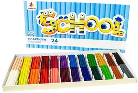 Plastilinas GAMMA'UA, 24 sp. po 12 g, su peiliuku