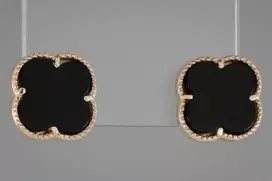 Auksiniai auskarai su oniksais Brasco 52152