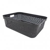 Plastikinė dėžutė su skylutėmis, 30 × 20 × 9 cm JUODA