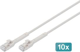 Digitus CAT 6A F-FTP bendable patch cord, copper, 5 m, gray, 10 pieces