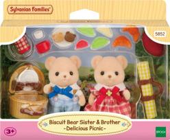 Sylvanian Families - Biscuit Bear Sister & Brother - Delicious Picnic (5852)