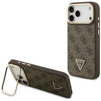 Guess 4G PU Tryskių Logotipas & Stovas Kamera Magsafe Dėklas iPhone 17 Pro Max - Rudas