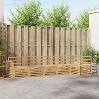 Lauko sofos komplektas 6 pcs Balta 308 x 130,5 x 73 cm