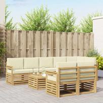 Lauko sofos komplektas 8 pcs Balta ir kreminė 59 x 59 x 37 cm
