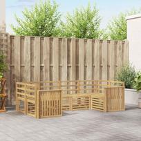 Lauko sofos komplektas 6 pcs Balta 245 x 128,5 x 73 cm