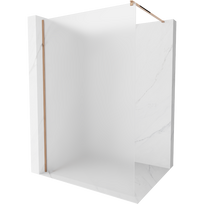 Mexen Kioto dušo siena Walk-in 130 x 200 cm, šerkšnys 8 mm, rožinis auksas - 800-130-101-60-30