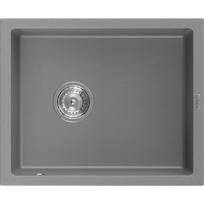 Mexen Pedro granitinė 1-kameros kriauklė 560 x 460 mm, pilka, chromuotas sifonas - 6508561000-71