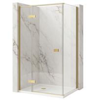 Dušo kabina Rea Atlas KPL-K4572, stačiakampė, be padėklo, 80 cm x 100 cm x 200 cm, brushed gold sp./skaidrus