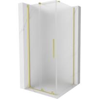Dušo kabina Mexen Velar 871-090-090-31-55, kvadratinė, be padėklo, 90 cm x 90 cm x 200 cm, brushed gold sp./matinis