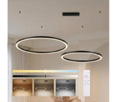 Brilagi - dimeriuojama LED liustra ant laido PORTOFINO LED/98W/230V juoda + su nuotoliniu pultu