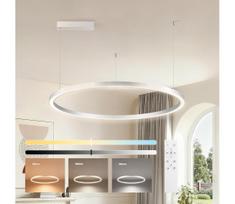 Brilagi-LED reguliuojamas pakabinamas šviestuvas ant laido PORTOFINO LED/60W/230V skersmuo 80 cm sidabrinis + nuotolinio valdymo pultas