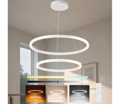 Brilagi - Reguliuojamas LED kabantis šviestuvas su laidu PORTOFINO LED/98W/230V, skersmuo 80 cm, baltas + nuotolinis valdymas