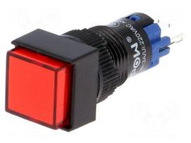 Switch: push-button | Pos: 2 | SPDT | 0.5A/250VAC | 1A/24VDC | ON-ON | red