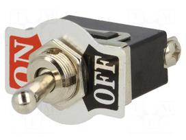 Switch: toggle | Pos: 2 | SPST | (ON)-OFF | 10A/250VAC | Leads: M3 screws