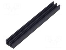 Heatsink: extruded | grilled | black | L: 75mm | W: 10mm | H: 6mm | anodized