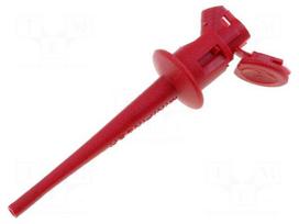 Clip-on probe | pincers type | 5A | 300VDC | red | Plating: gold-plated
