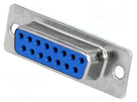 D-Sub | PIN: 15 | socket | female | straight | THT | 5A | 15mΩ