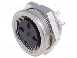 Connector: M16 | socket | female | PIN: 3 | 5A | 300V | C091A | soldering