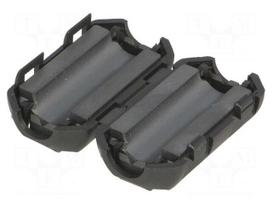 Ferrite: two-piece | on round cable | Ø: 7mm | 70Ω | A: 17mm | B: 15mm