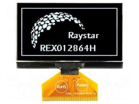Display: OLED | graphical | 2.42" | 128x64 | Dim: 60.5x37x2.15mm | white