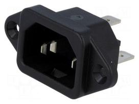 Connector: AC supply | socket | male | 10A | 250VAC | C14 (E),V-lock