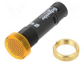 Indicator: LED | flat | yellow | 12VDC | Ø12mm | IP40 | screw terminals