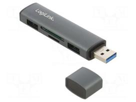Hub USB | USB A socket x2,USB A plug | USB 3.2 Gen 2 | PnP | grey