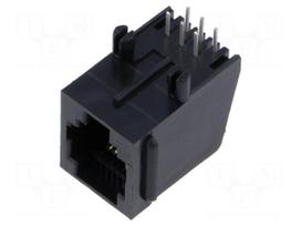 Connector: RJ12 | socket | PIN: 6 | 6p6c | on PCBs,PCB snap | THT