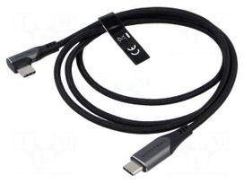Cable | USB 2.0 | USB C plug,USB C angled plug,both sides | 1m